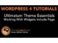 20 Ultimatum Theme Essentials Working With Widgets Include Page wordpress 4 tutorial 2015