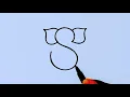 Easy Lord Ganesha drawing from S letter step by step Easy Lord Ganesh Chaturthi drawing