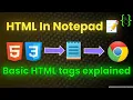 How To Make HTML Document in Notepad Notepad HTML Web Design