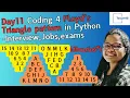 Day11 Coding series 4 floyds triangle patterns in Interview Jobs exams programming