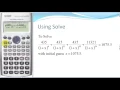 Using Solve in Casio fx-570ES