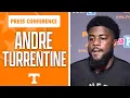 Tennessee football safety Andre Turrentine talks during Syracuse week I Volquest I GBO