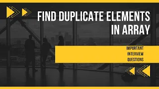 How To Find Duplicate Elements in Array Important Java Interview Questions