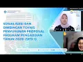 Sosialisasi dan Bimbingan Teknis Penyusunan Proposal Program Pengabdian Tahun 2026 (Sesi 1)