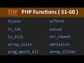 TOP 100 PHP Functions 51 - 60 Learn PHP