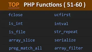 TOP 100 PHP Functions 51 - 60 Learn PHP