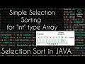 Simple Selection Sort in JAVA Explanation and Program ICSE Class 10 Computers