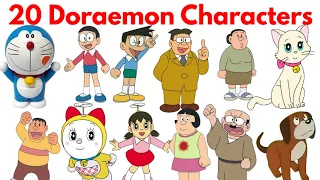 20 Doraemon Characters Names in English to Hindi Doraemon Cartoon Characters Facts for Kids