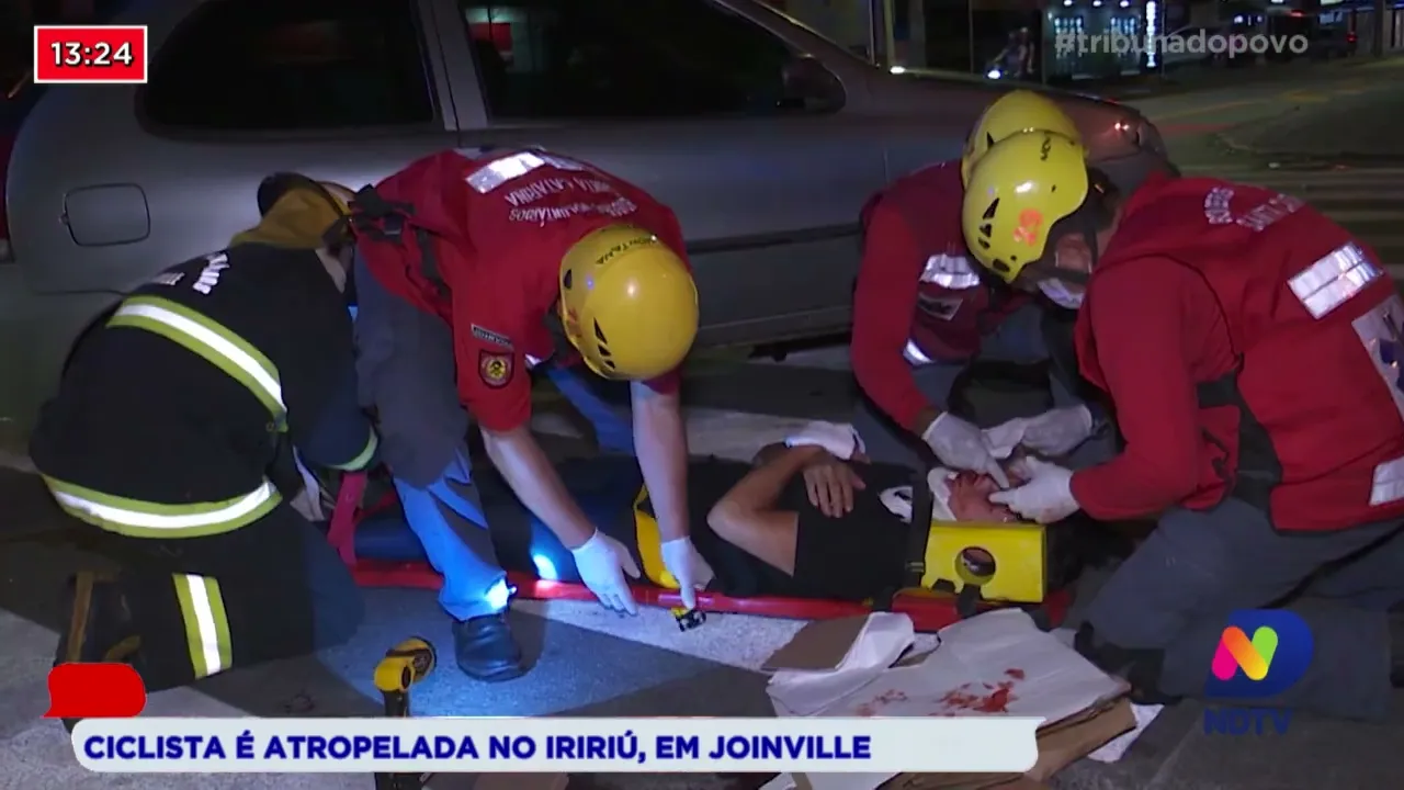 Ciclista é atropelada no Iririú, em Joinville