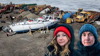 RESCUING OUR BOAT FROM A GRAVEL LOT IN GREENLAND