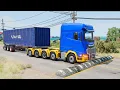 Trucks and Cars vs Speed Bumps - BeamNG Drive LONG