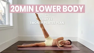 DAY 23 - 1 Month Pilates Plan || 20MIN Hourglass Lower Body|| intermediate - no equipment