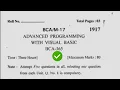 2017 Kuk BCA 6th Sem Advance Programmming with Visual Basic Question Paper