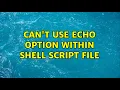 Can t use echo option within shell script file 2 Solutions