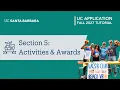 Section 5 Activities Awards