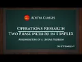 SIM-9 Two Phase Method in Simplex to Maximize a Linear Programming Problem LPP