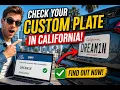 How to check personalized license plate availability in California