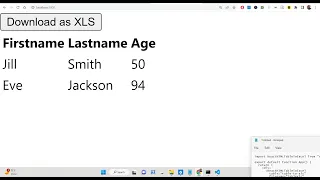React js Project to Export HTML5 Table to Excel File Download it as Attachment in Browser Using JS