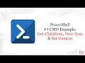 PowerShell CMD Example Get-ChildItem New-Item Set-Content