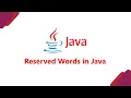 Tutorial 27 Reserved Words in Java Hindi LEARN2EARN LABS