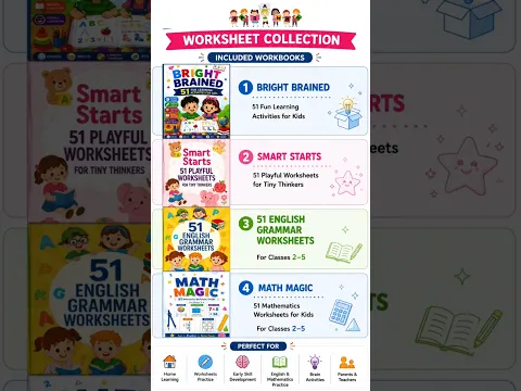 Fun Math & English Worksheets for Kids | Class 2–5 Worksheets | Kindergarten Activities #worksheets