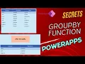 How to use GroupBy function in PowerApps