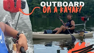 Kayak with a 52cc eBay Amazon 2-Stroke Outboard Engine Motor Top Speed Test