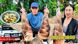เทพธิดาดอย หน่อไม้ยักษ์ตุ๋นเห็ดหอม ภัตตาคารบ้านทุ่ง ข้าวหมดสามหม้อ