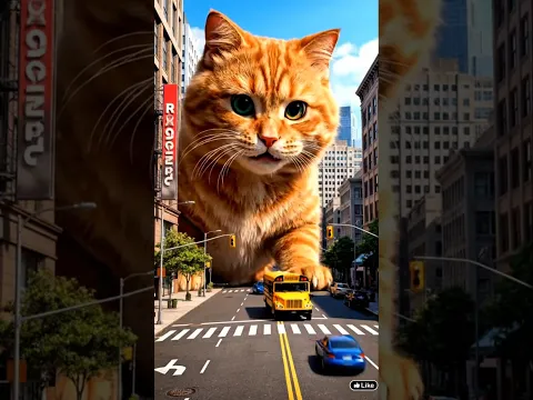 अगर आपकी बिल्ली शेर जितनी बड़ी होती तो? 😱 | Giant Cat Imagination | #shorts