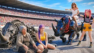 Grandma Wins Robot Rhinoceros Championship & Upgrade Weak Rhino 🦏