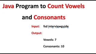 Java Program to Count Vowels and Consonants in a given String