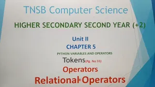 Relational operators in Python Part 6 Chapter 5 Operators Tokens in Tamil A Jaya Mabel Rani
