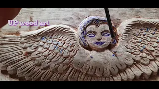 Download |Angel wood carving|wood design| angel art|UP wood art| MP3
