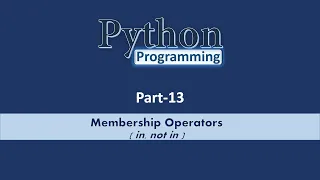 Membership Operator Python Part 13 Learn CSE Malayalam