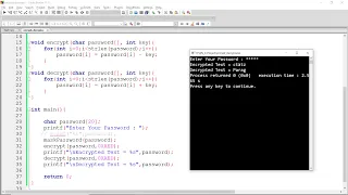 Encrypt and Decrypt Password with Key in C Programming