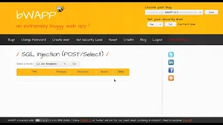 SQL Injection POST Select Low Security Level