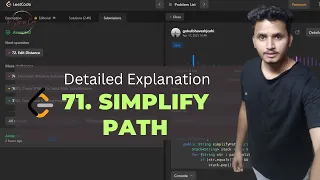 71 Simplify Path Leetcode Problem Detailed Explanation DSA Stack