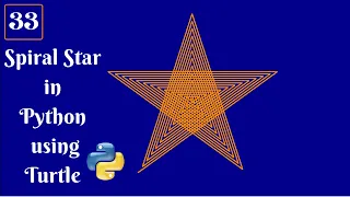 Spiral Star in Python Turtle - Python Turtle Graphics Tutorial 33