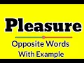 Pleasure opposite word in english Pleasure opposite in Hindi Pleasure meaning in Hindi