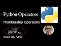 Python Operators Membership Operators