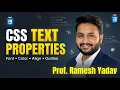 5 CSS Text Properties in Hindi Color Font Text Align Outline CSS Tutorial 2026