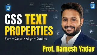 5 CSS Text Properties in Hindi Color Font Text Align Outline CSS Tutorial 2026
