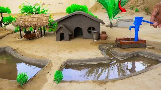 mini tractor making mini hand pump science project | DIY how to make cow shed