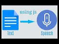 convert text to speech using javascript