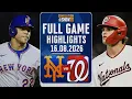 LIVE New York Mets Vs Washington Nationals Full Game Highlights Aug 16 2026 Envivo MLB THE SHOW 26