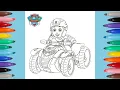 Ryder Riding his Quad Bike Coloring Pages Paw Patrol