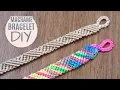 DIY Diagonal Striped Macrame Bracelet Easy Tutorial