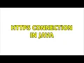 Https connection in java