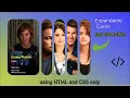 How to make expandable cards with CSS Expanding image on Hover HTML CSS tutorial