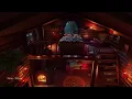 Cozy Cabin at Night with Rain Sounds and Crackling Fireplace for Sleep, Study and Relax